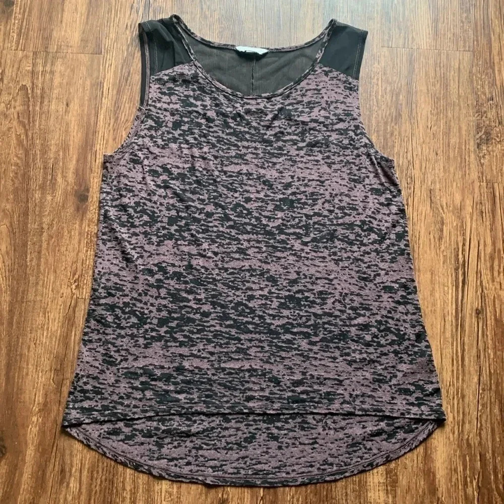Rubbish Sleeveless Top Purple Animal Print Size Medium